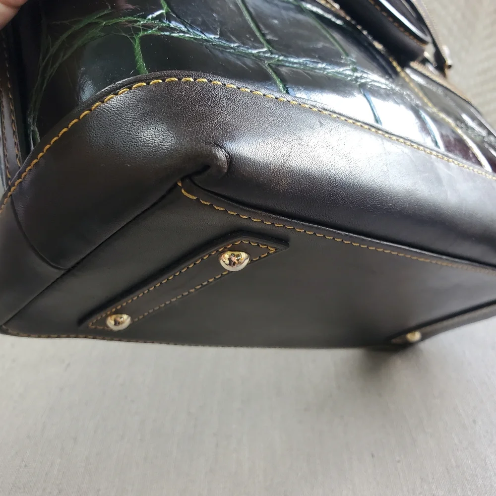 Dooney & Bourke croc embossed Dillen satchel - Picture 8 of 11